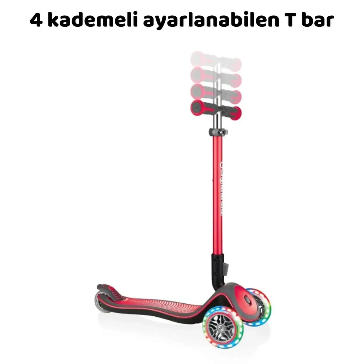 Globber Elite Deluxe Işıklı Scooter Kırmızı