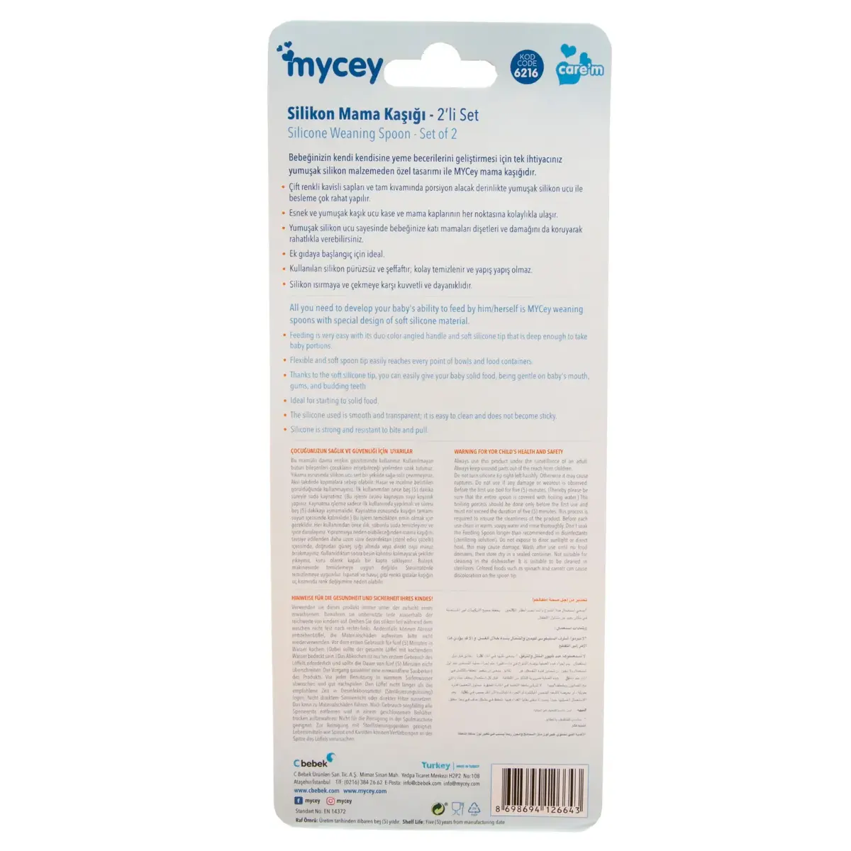 Mycey Silikon Uçlu Mama Kaşığı 2li Kız
