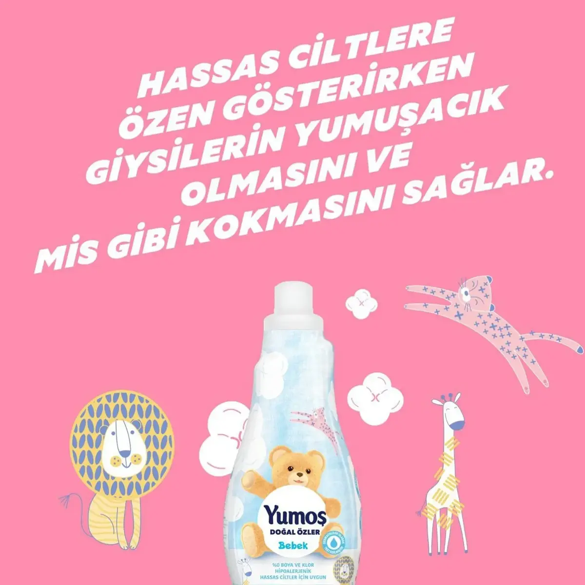 Yumoş Çamaşır Yumuşatıcısı Extra Saf Beyaz 1200 ml