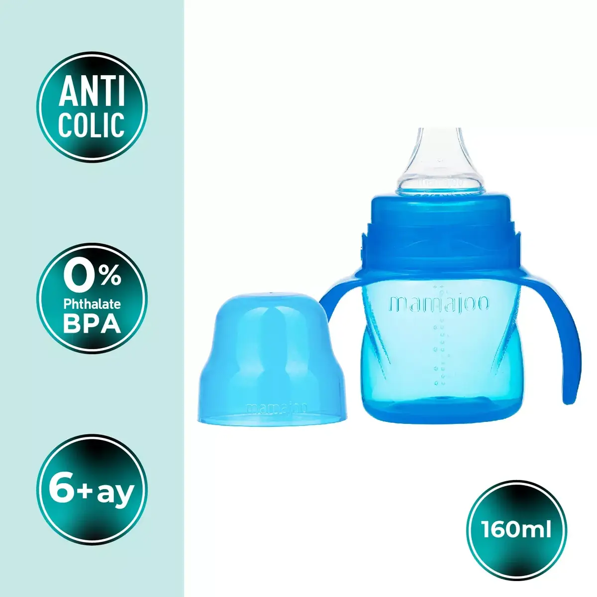Mamajoo Kulplu Eğitici Bardak 160 ml Mavi