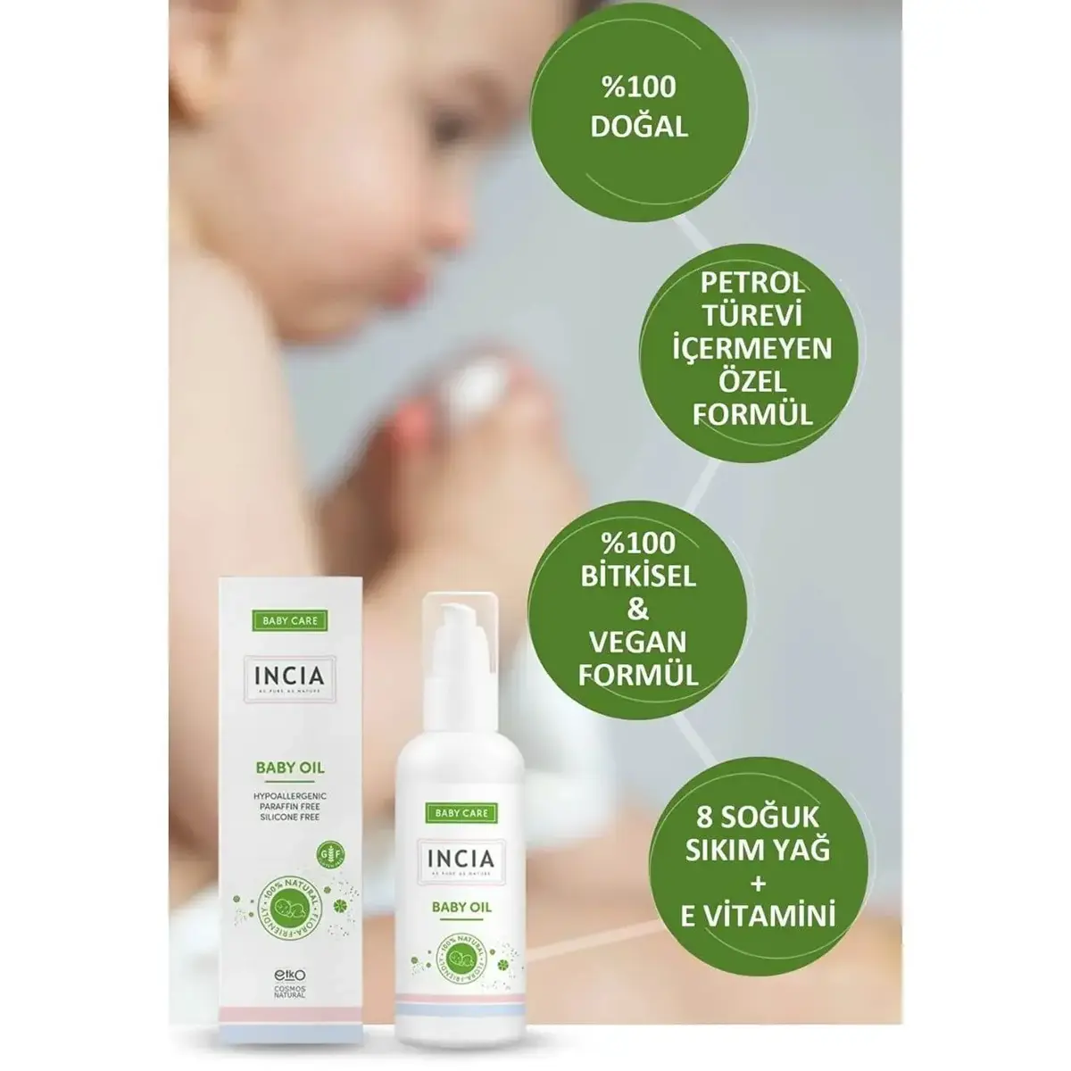 Incia Doğal Bebek Yağı 110 ml