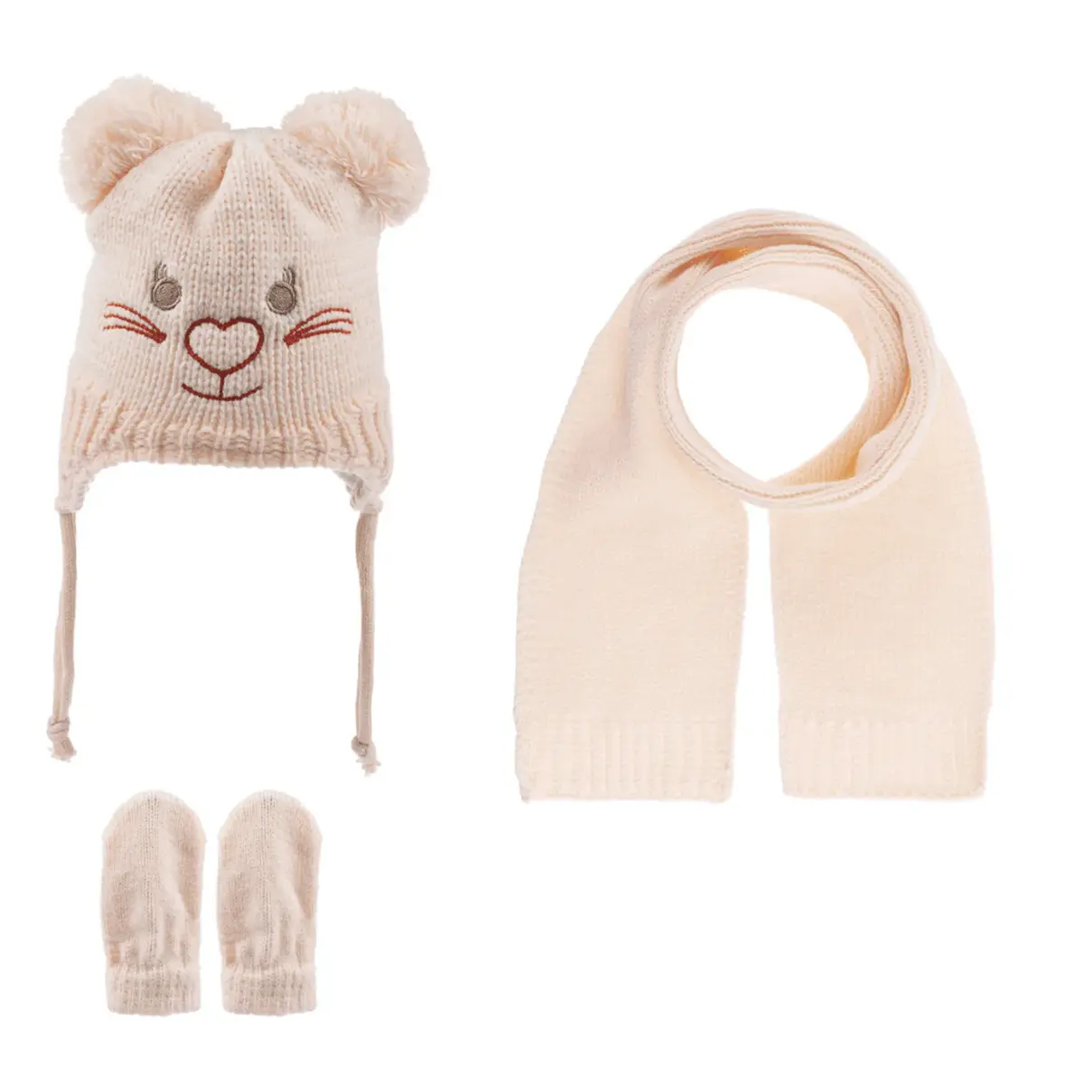 Kitti Atkı Bere Eldiven Takım Pudra Kitti Atkı Bere Eldiven Takım Pudra