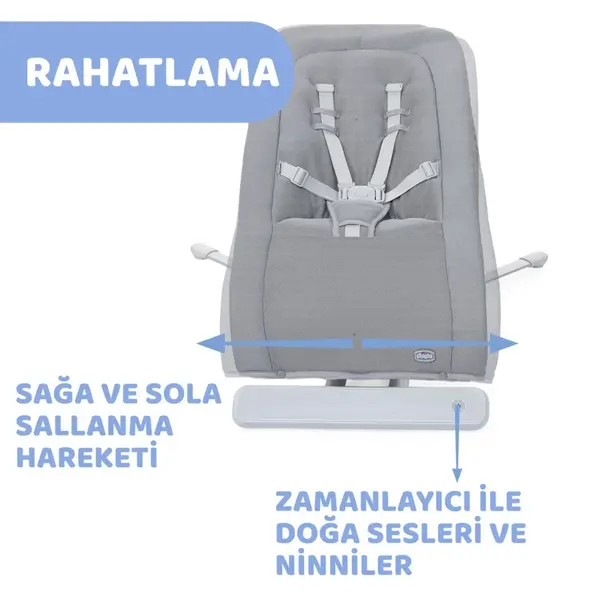 Chicco Rhythm'N Sound Ev Tipi Ana Kucağı Cool Grey