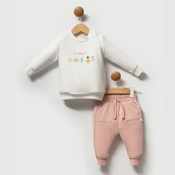 Moi Noi 2li Takım Çiçekli Pembe