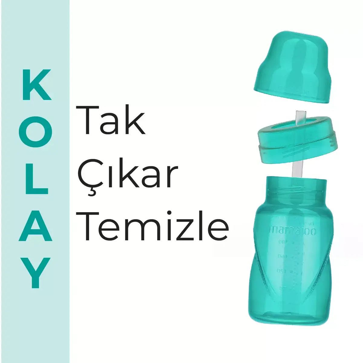 Mamajoo Akıtmaz Pipetli Bardak 270 ml Yeşil 