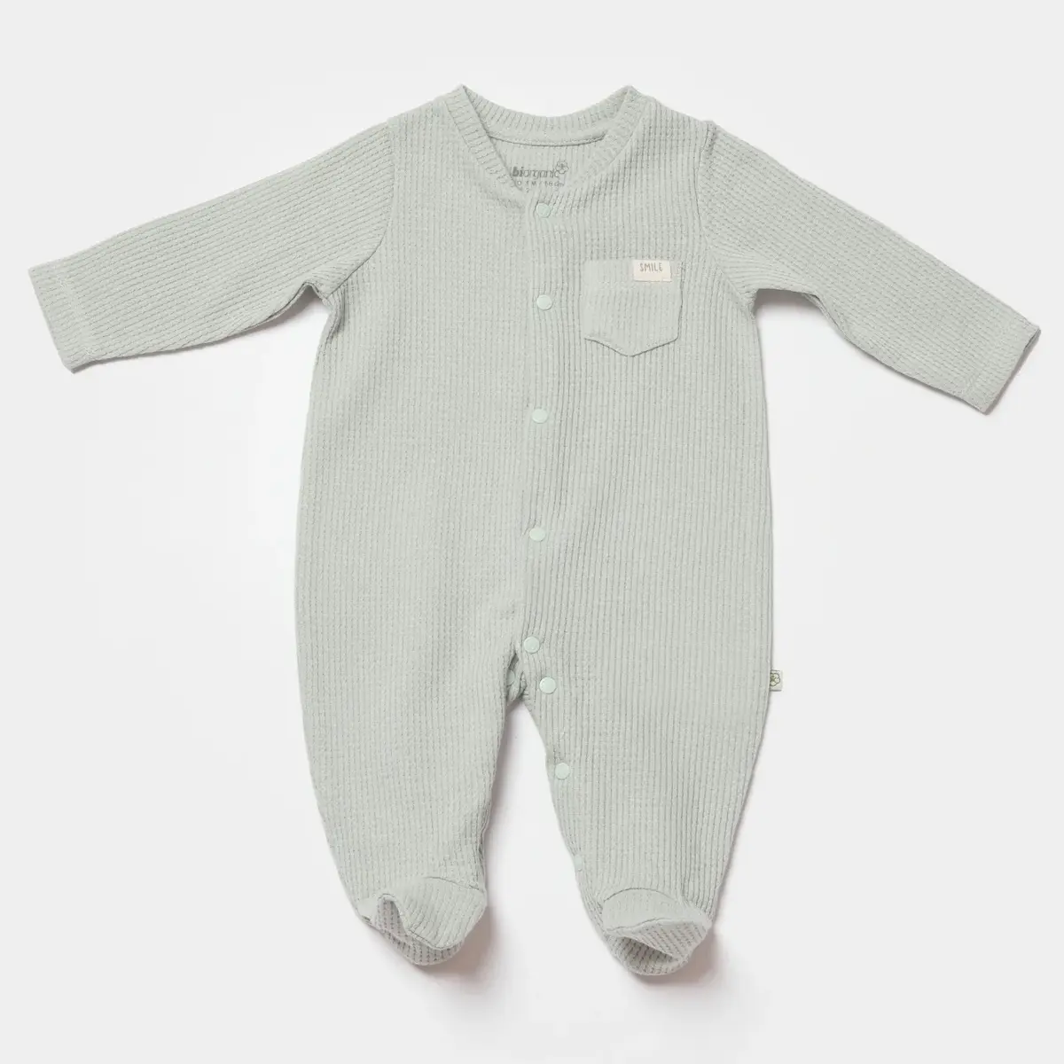 Bibaby Organik Tulum Waffle Smile Mint Bibaby Organik Tulum Waffle Smile Mint