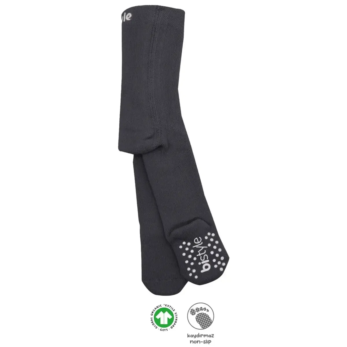 Bistyle Organik Çorap Külotlu Kaymaz Havlu  Antrasit
