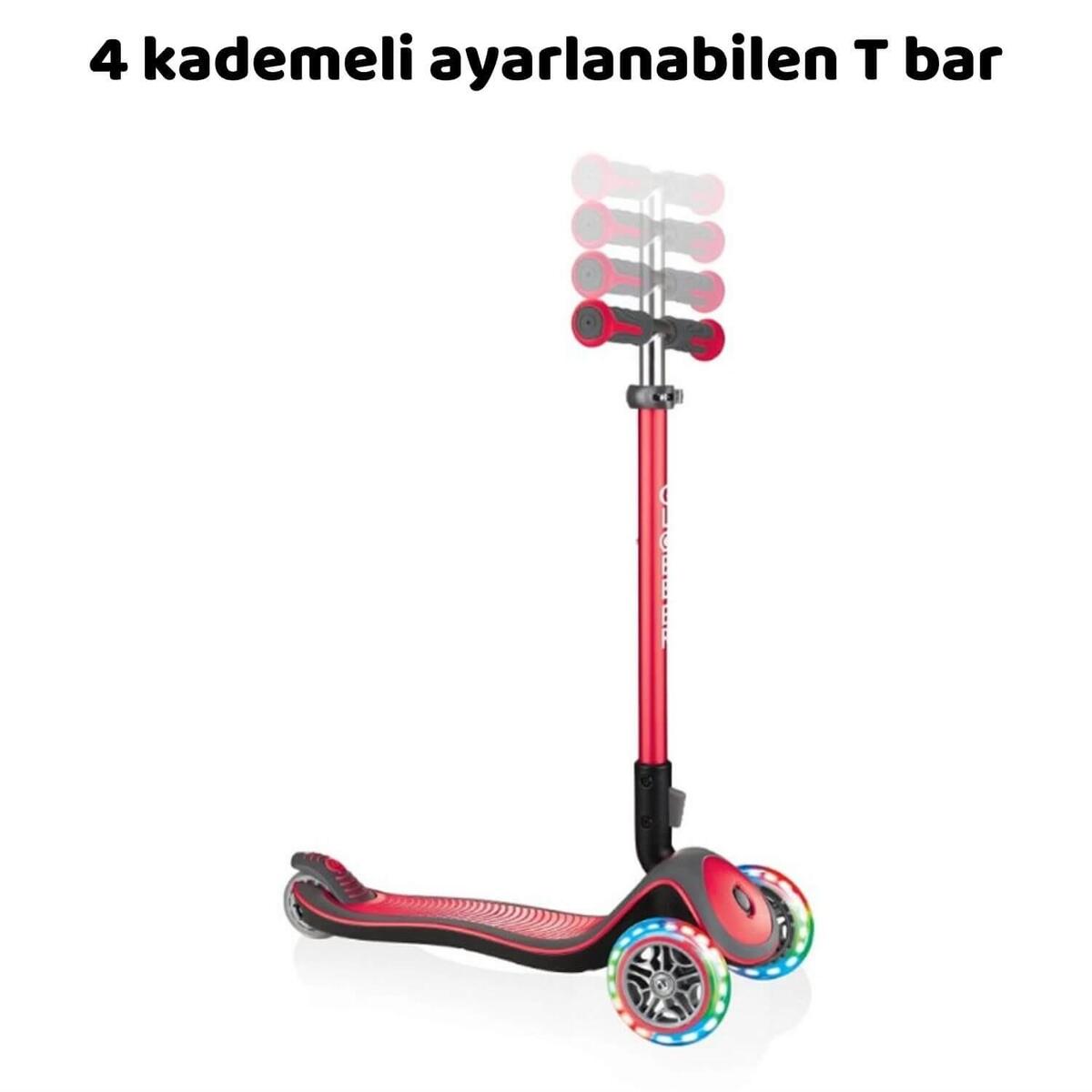 Globber Elite Deluxe Işıklı Scooter Kırmızı