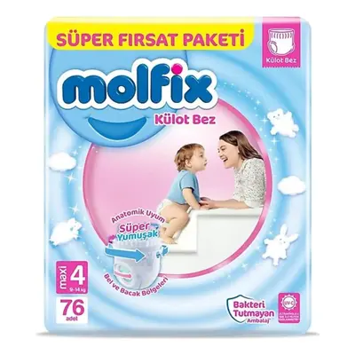 Molfix Külot Bebek Bezi 4 Beden Maxi 7-14 Kg 76lı Süper Fırsat Paketi