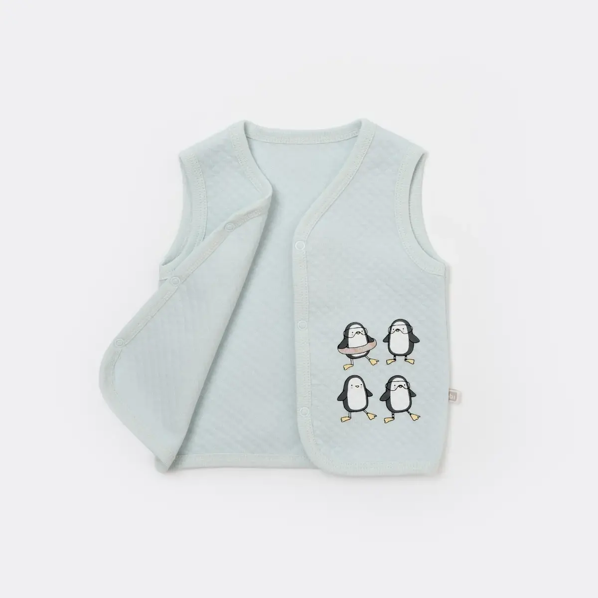 Bibaby Yelek Kapitone Penguins Having Fun Mint