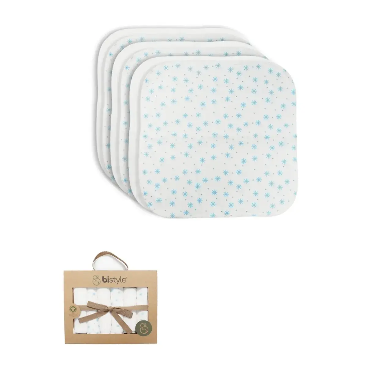 Bistyle Organik Mendil 6lı Stars Kutulu 20x20cm Mavi
