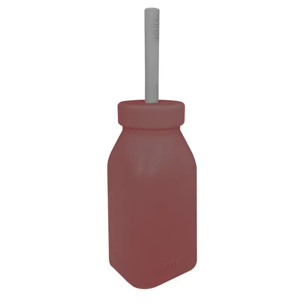 OiOi Şişe + Pipet 6+ Ay Velvet Rose - Powder Grey