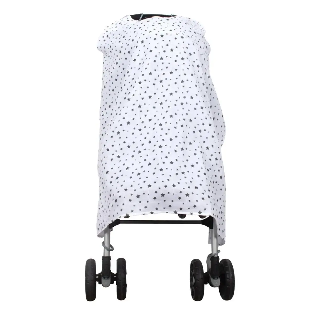 Sevi Bebe Müslin Bebek Arabası Örtüsü Gri Yıldız