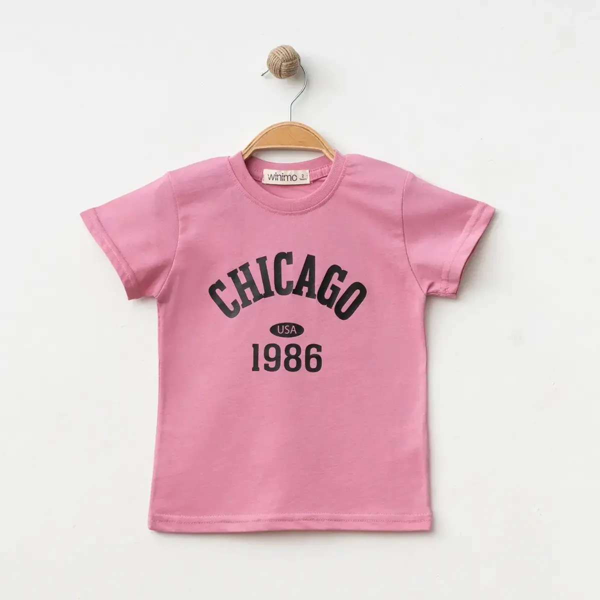 Winimo T-Shirt Chicago Baskılı Pembe