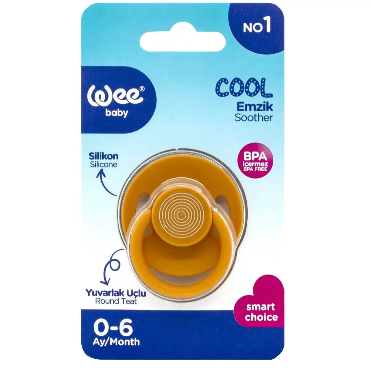 Wee Baby Cool Yuvarlak Uçlu Silikon Emzik No:1 0-6 Ay