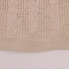 Mini Damla Battaniye Triko Penguen Nakışlı Bej