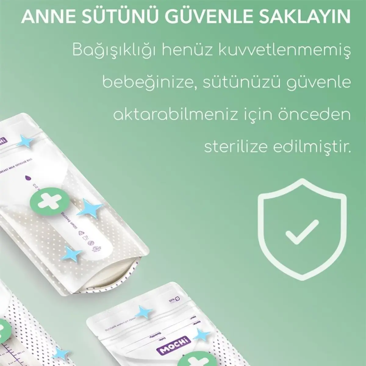 Mochi Anne Sütü Saklama Poşeti 200 ml 120li
