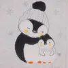 Mini Damla Battaniye Triko Penguen Nakışlı Gri