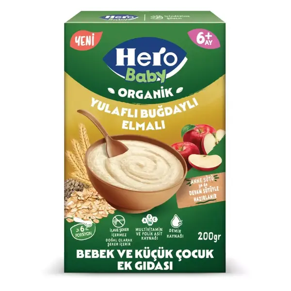 Hero Baby Organik Kaşık Maması Sütsüz 5 Tahıllı 200gr