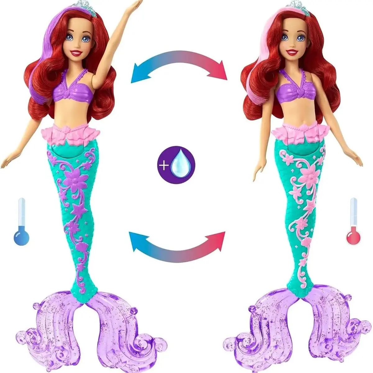 Disney Prenses Muhteşem Renk Değiştiren Saçlı Deniz Kızı Ariel