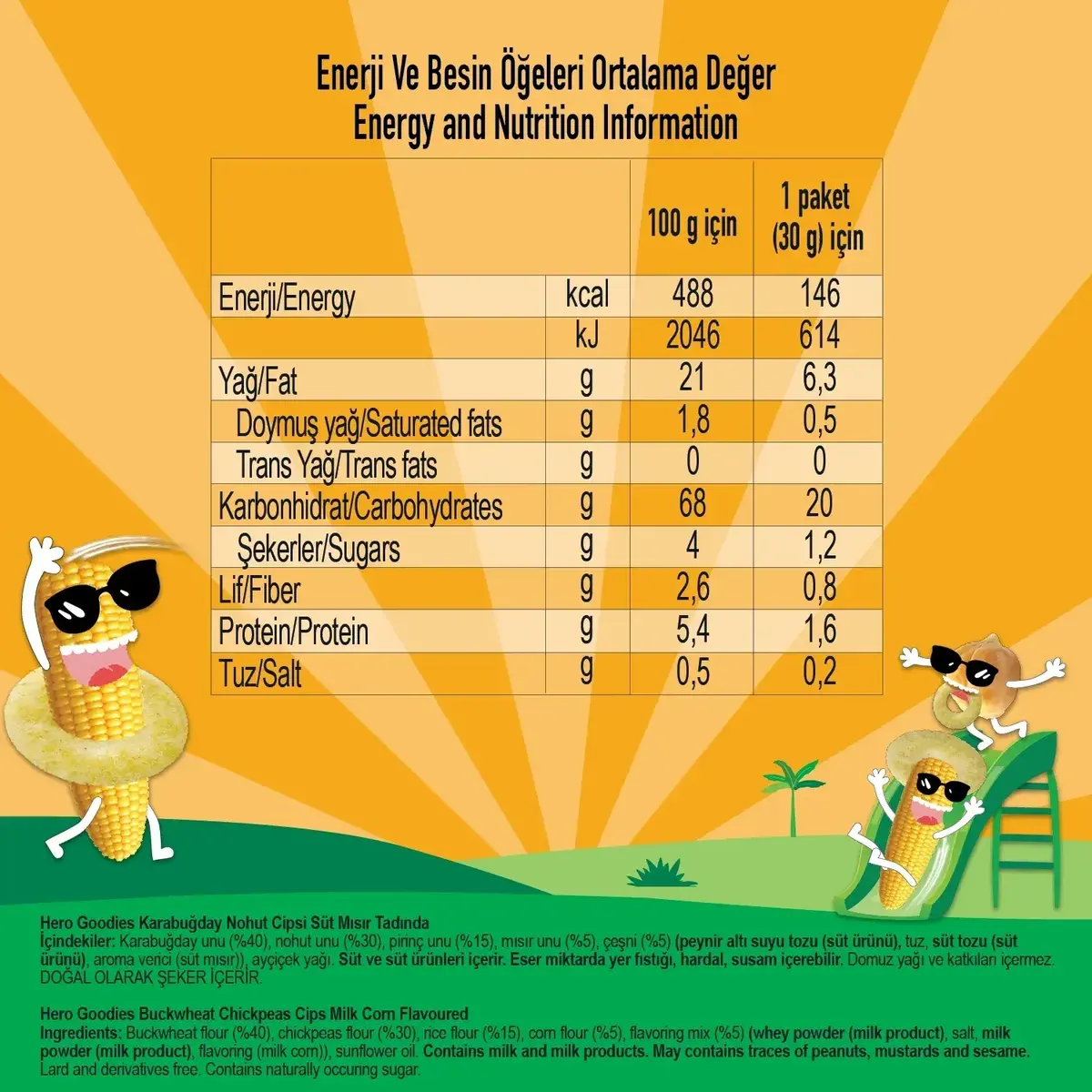 Hero Baby Goodies Süt Mısırlı Cips 30 gr