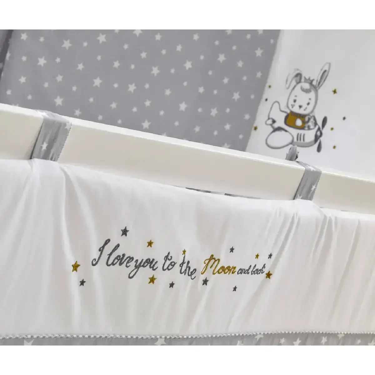 Meltem Kids Kral Beşik 60x120 cm Gri - Moon Gri