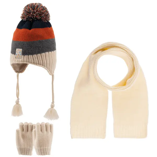 Kitti Atkı Bere Eldiven Takım Krem Kitti Atkı Bere Eldiven Takım Krem