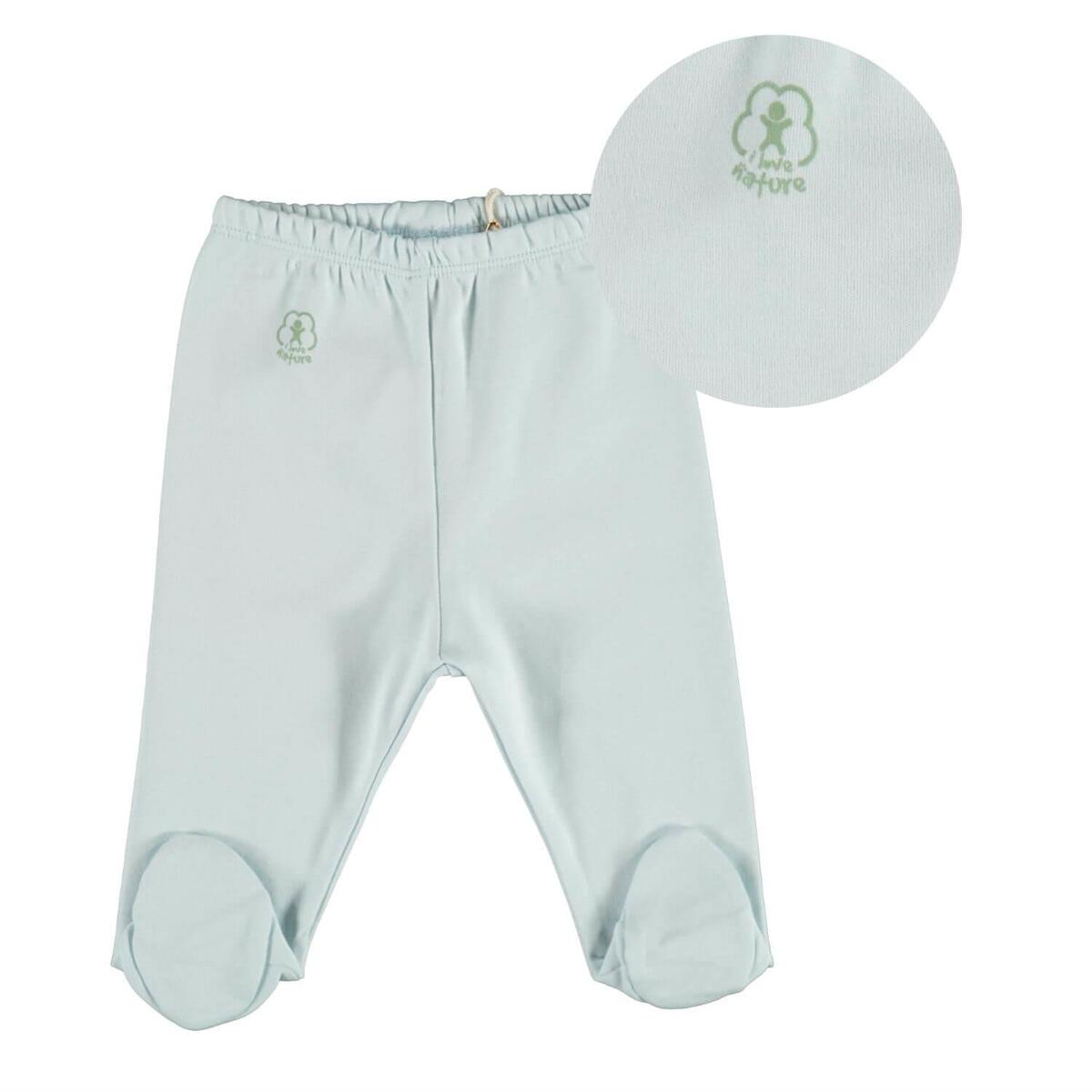 Bibaby Organik Pantolon Patikli Basic Nature Mavi
