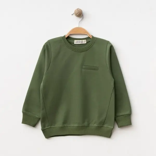 Winimo Sweatshirt Parçalı Basic Haki