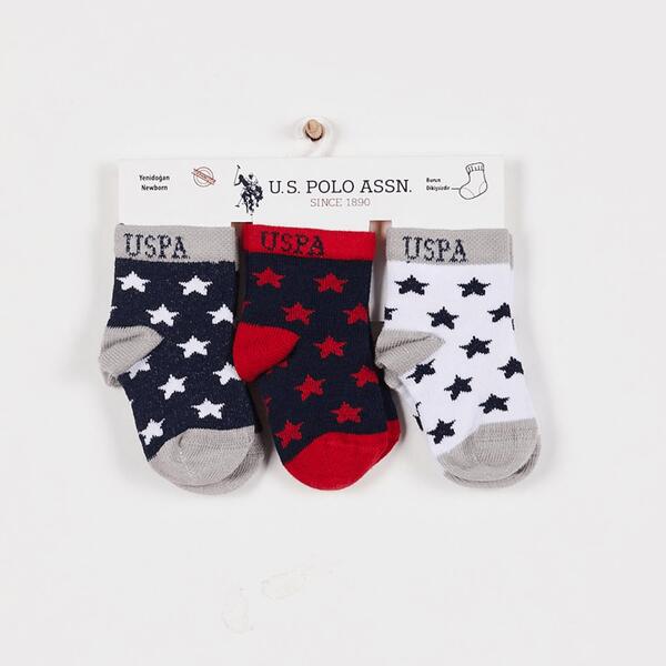 U.S. Polo Çorap Soket Gri - Beyaz