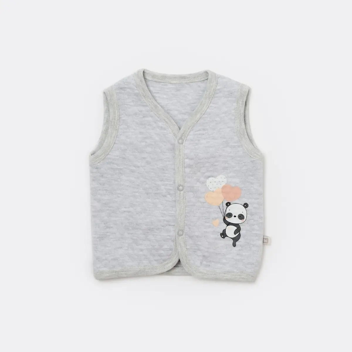 Bibaby Yelek Kapitone Hello Pandas Gri Bibaby Yelek Kapitone Hello Pandas Gri