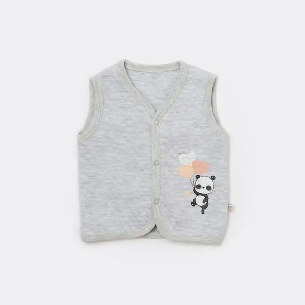 Bibaby Yelek Kapitone Hello Pandas Gri
