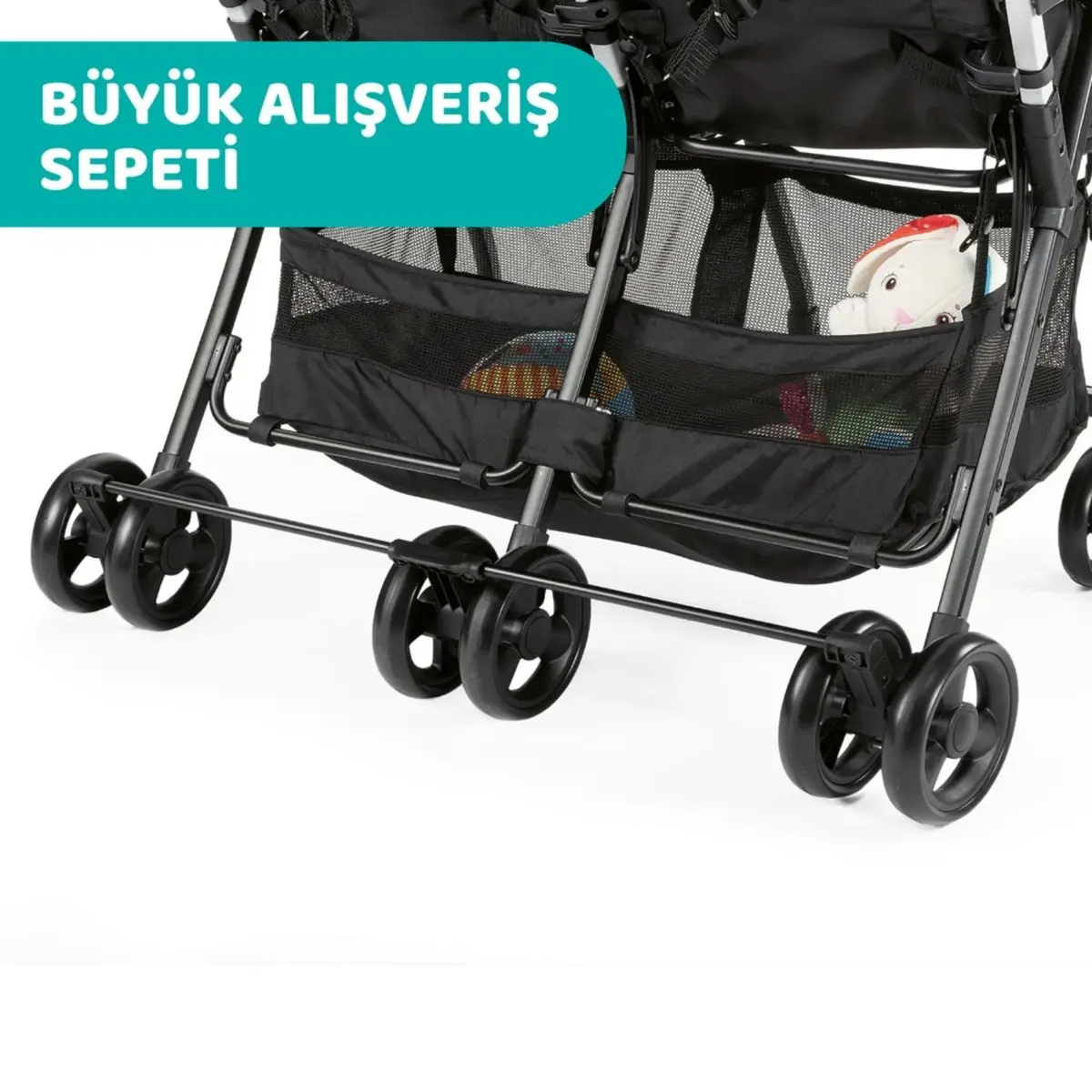 Chicco Ohlala İkiz Bebek Arabası Black Night