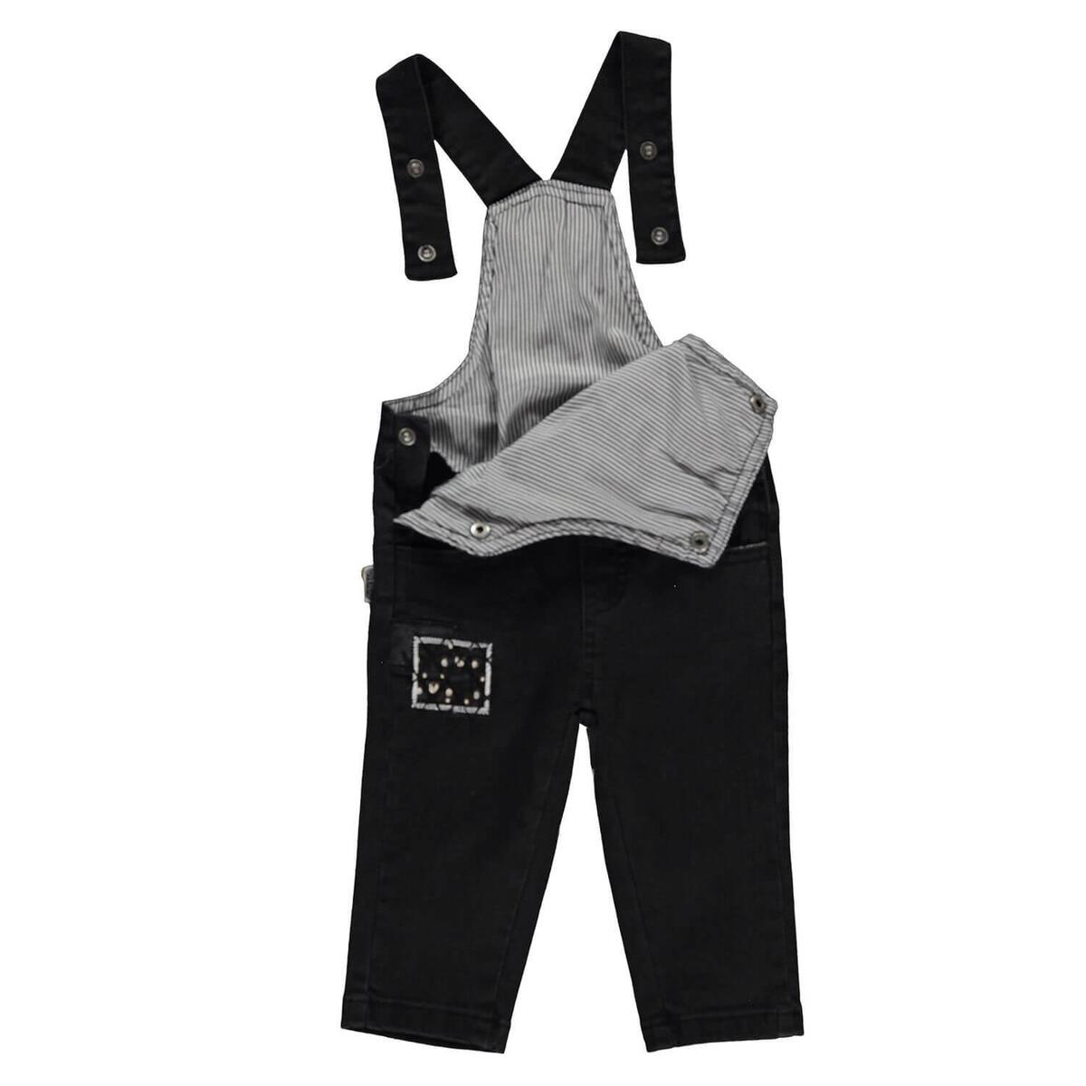 Overdo Salopet Nakışlı ve Ayıcıklı Siyah