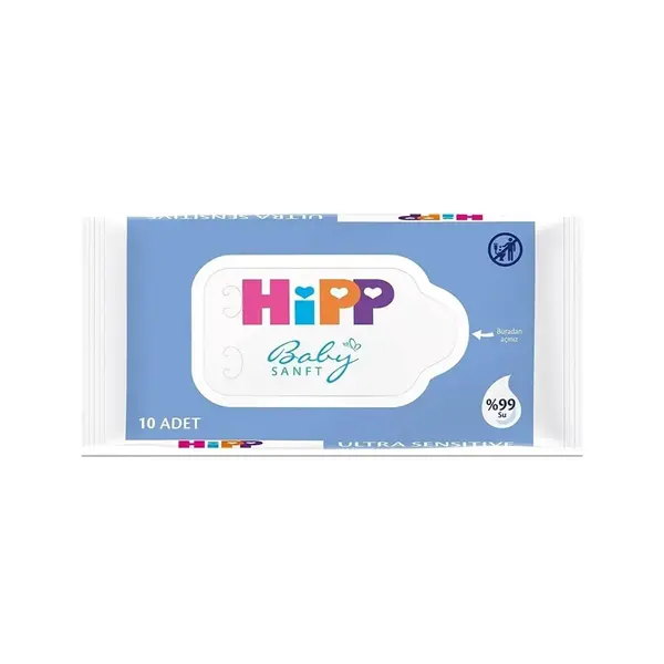 Hipp Babysanft Ultra Sensitive Yenidoğan Temizlik ve Bakım Mendili 10lu