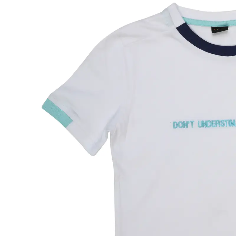 Hvc T-Shirt Dont Understimate Yourself Beyaz - Mavi
