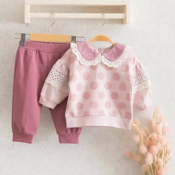 Miomini 2li Takım Bebe Yakalı Puanlı Mürdüm