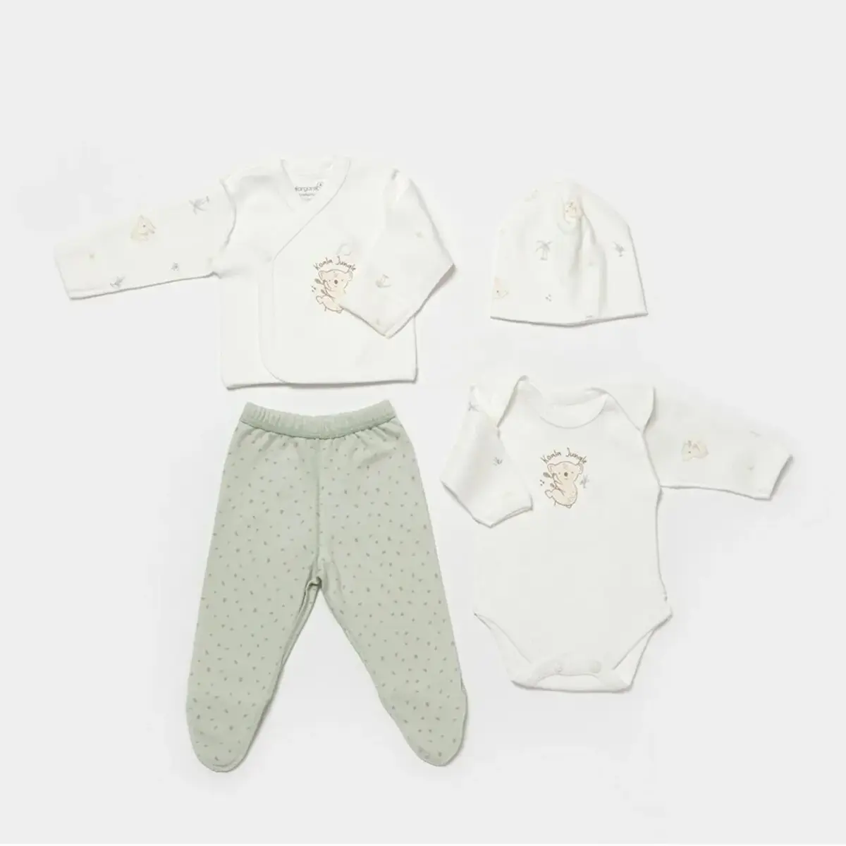 Bibaby Organik Hastane Çıkışı 4lü  Koala Jungle Prematüre Mint