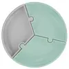 OiOi Puzzle Bebek Tabağı 6+ Ay River Green -  Powder Grey