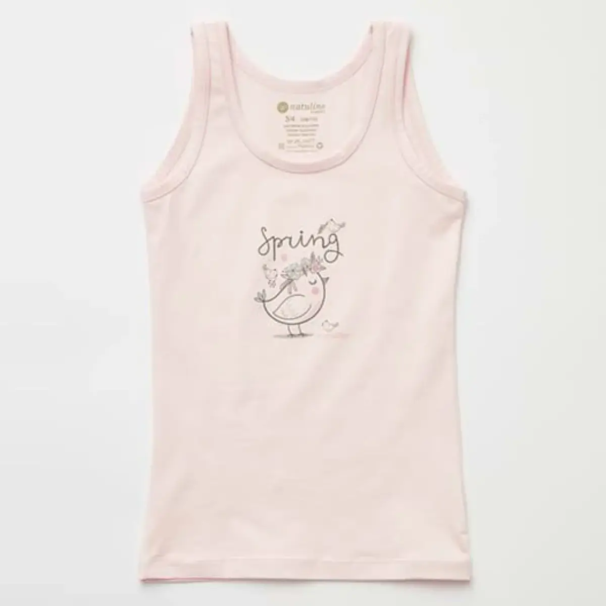Natuline Organik Atlet Likralı Spring Bird 2li Pembe - Ekru
