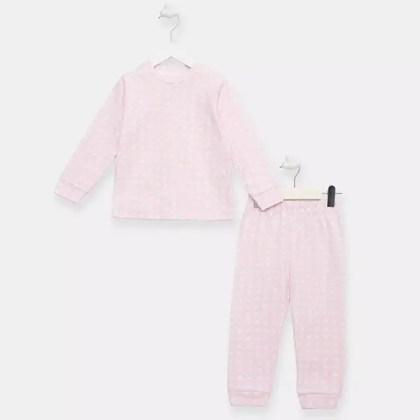 Ella Bonna Pijama Takımı Pembe Ekose