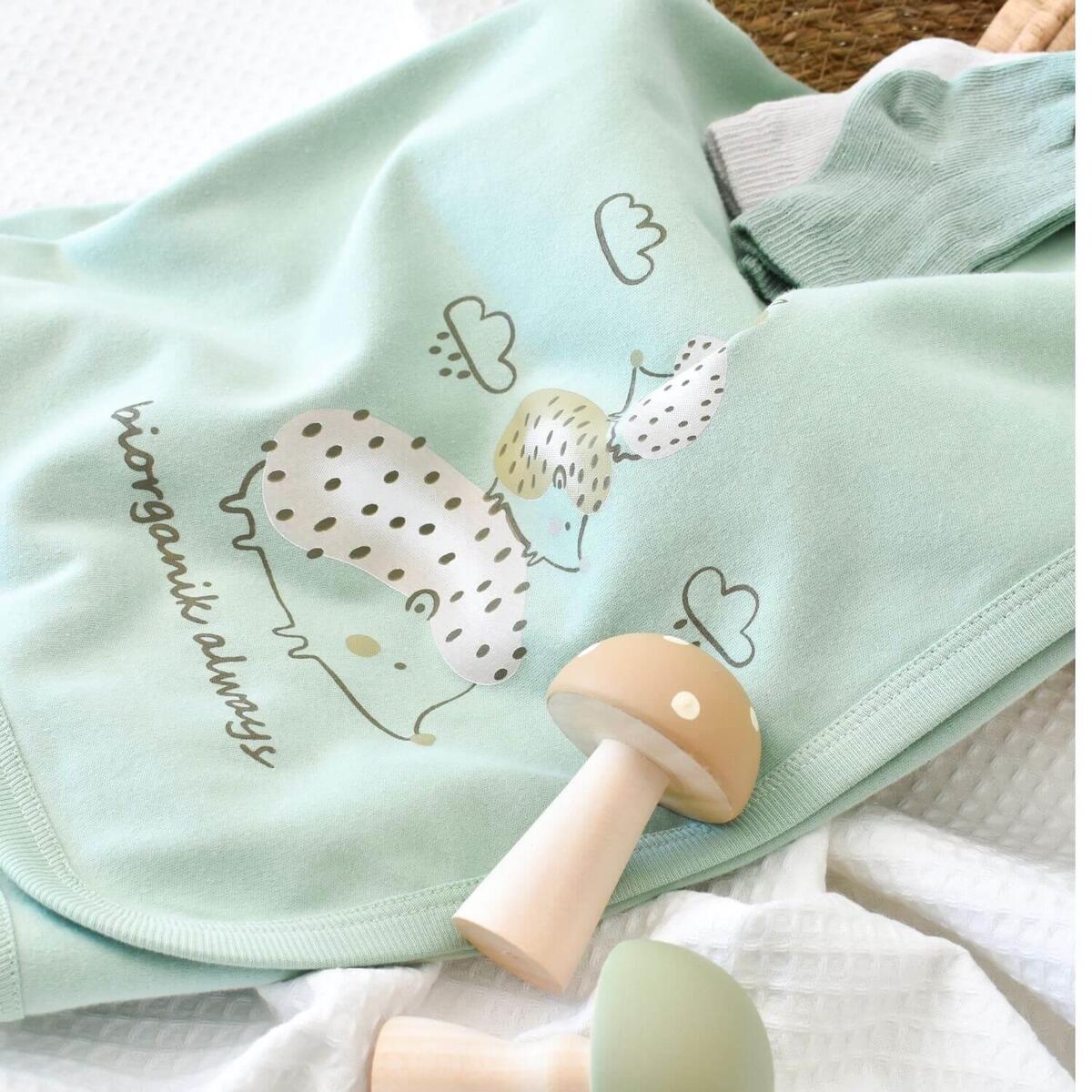 Bibaby Organik Battaniye Happy Always Yeşil