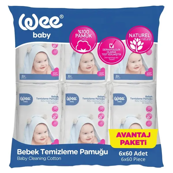 Wee Baby Bebek Temizleme Pamuğu 6x60