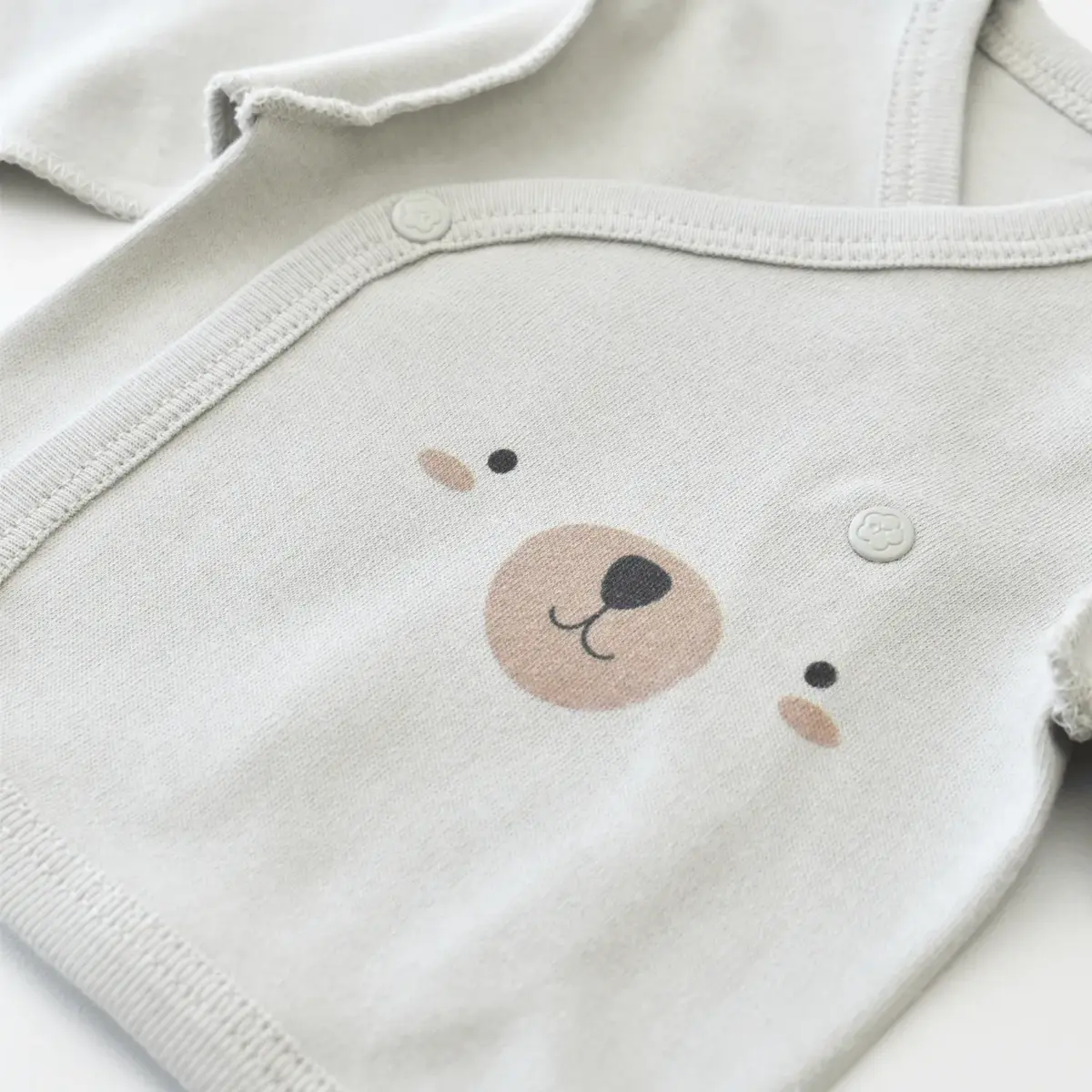 Bibaby Organik Zıbın Takımı Hug Me Bear Prematüre Kar Melanj