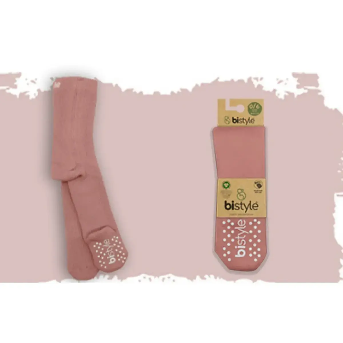 Bistyle Organik Çorap Külotlu Kaymaz Havlu  Pudra