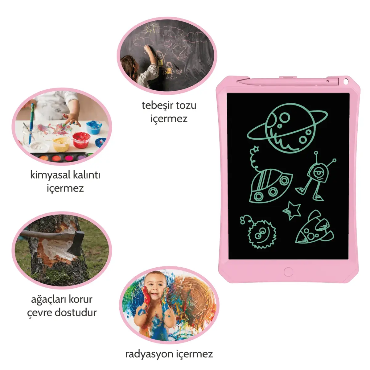 Wicue LCD Dijital Çizim Tableti 11" Pembe