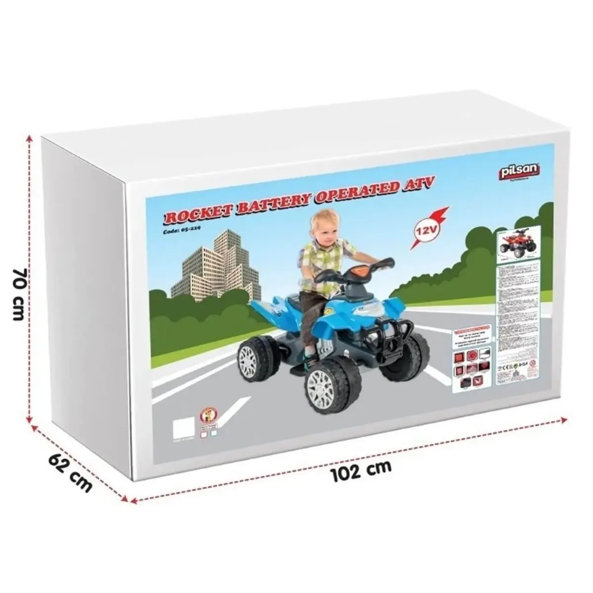 Pilsan Rocket Akülü Araba 12 Volt Mavi