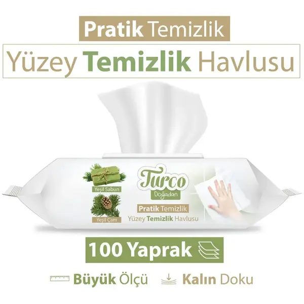 Baby Turco Doğadan Yüzey Temizlik Havlusu 100lü