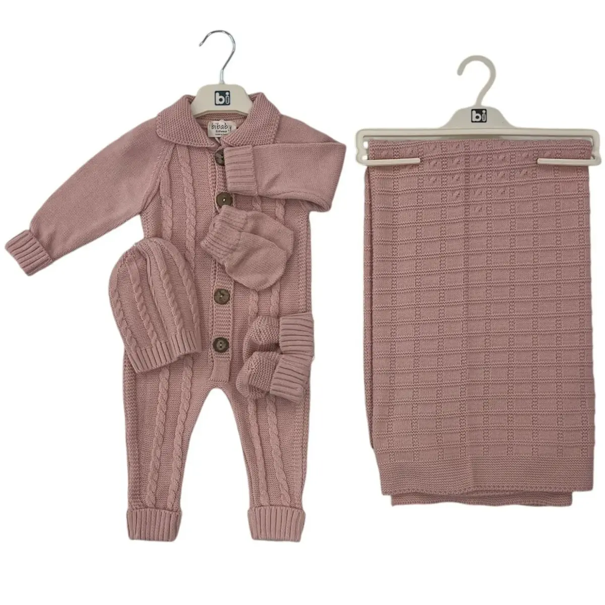 Bibaby Hastane Çıkışı 5li Triko Saç Örgü Pembe