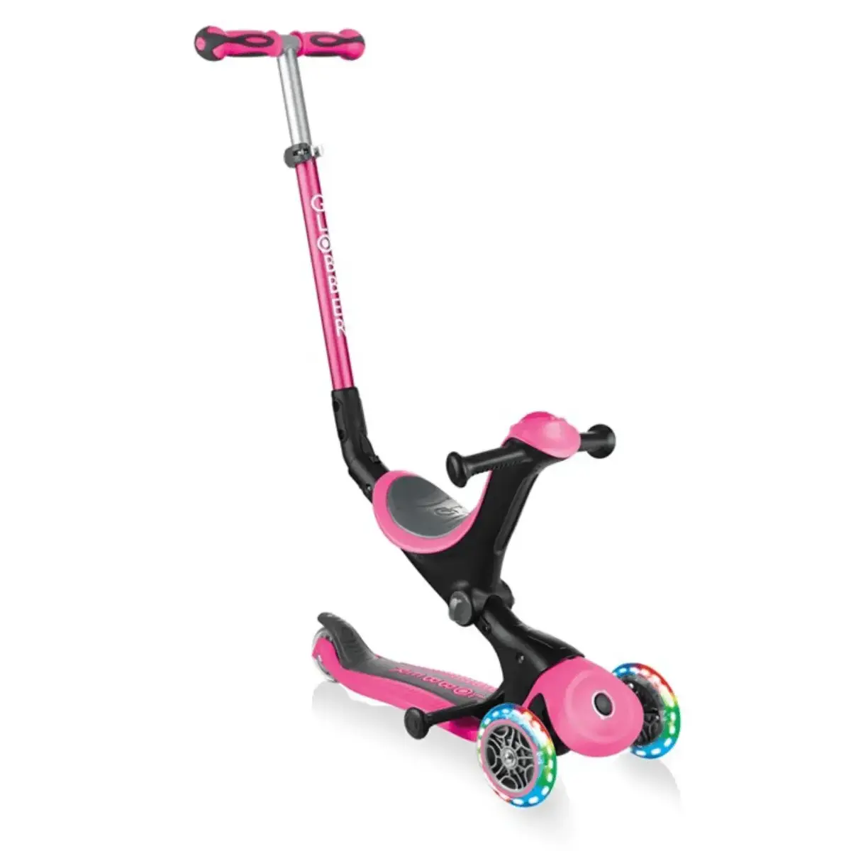 Globber Go Up Deluxe Işıklı Scooter Pembe